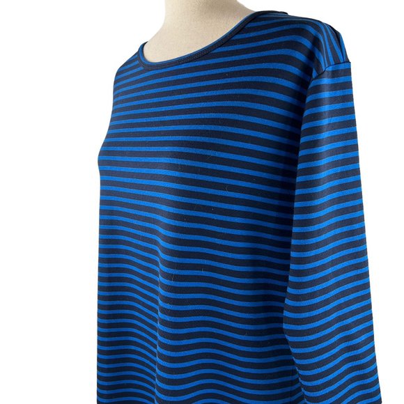 Preppy! Draper James Black & Royal Blue Stripes Tulip Hem Mini Dress Siz… - Picture 10 of 13